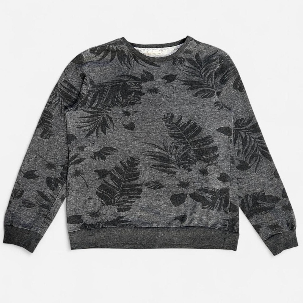 Men's Koton Charcoal Tropical-Print Crewneck Sweater
